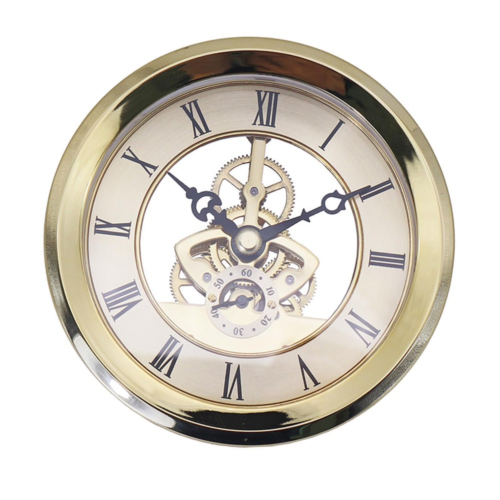 Quiet Transparent Skeleton Clock Inserts 4" Dial Battery Powered for School