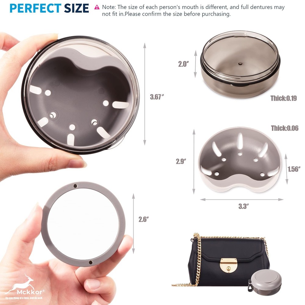 Denture Case, Definitely No-Leak Portable Retainer Case Denture Bath Box for ...