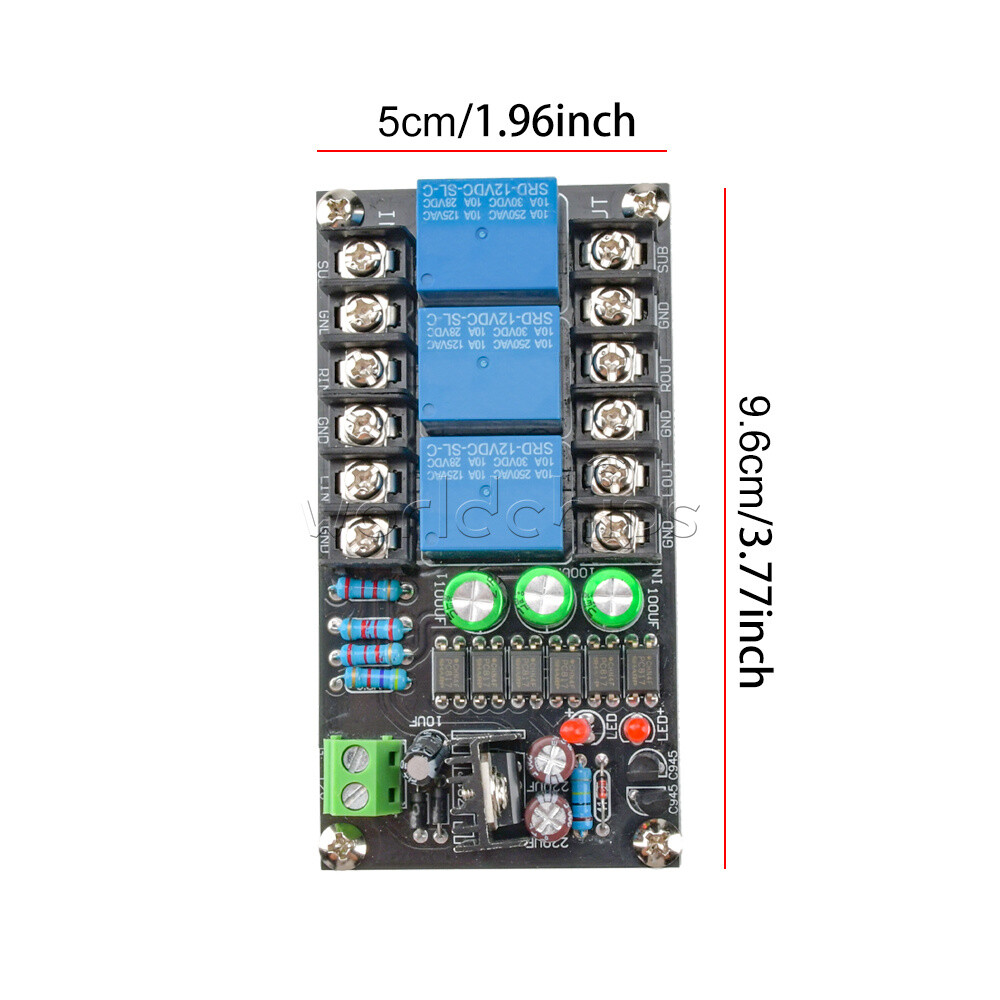 Stereo 2.1 3-channels Speaker Protection Board Delay Module for Audio Amplifier