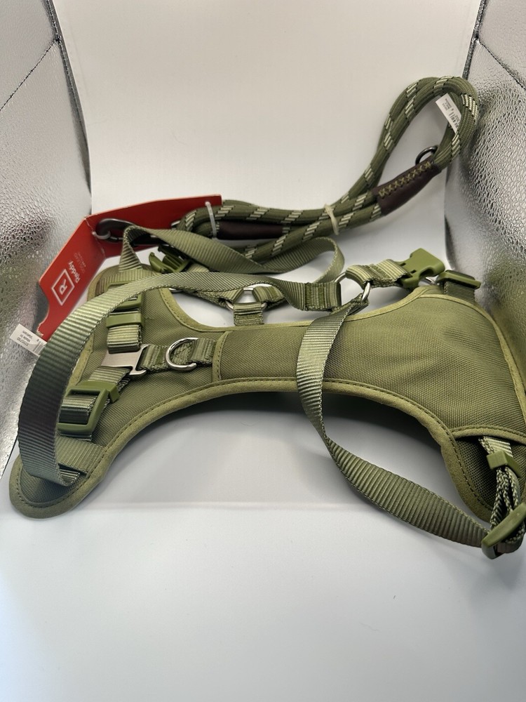 Large Dog Harness With Leash/ Olive Green
