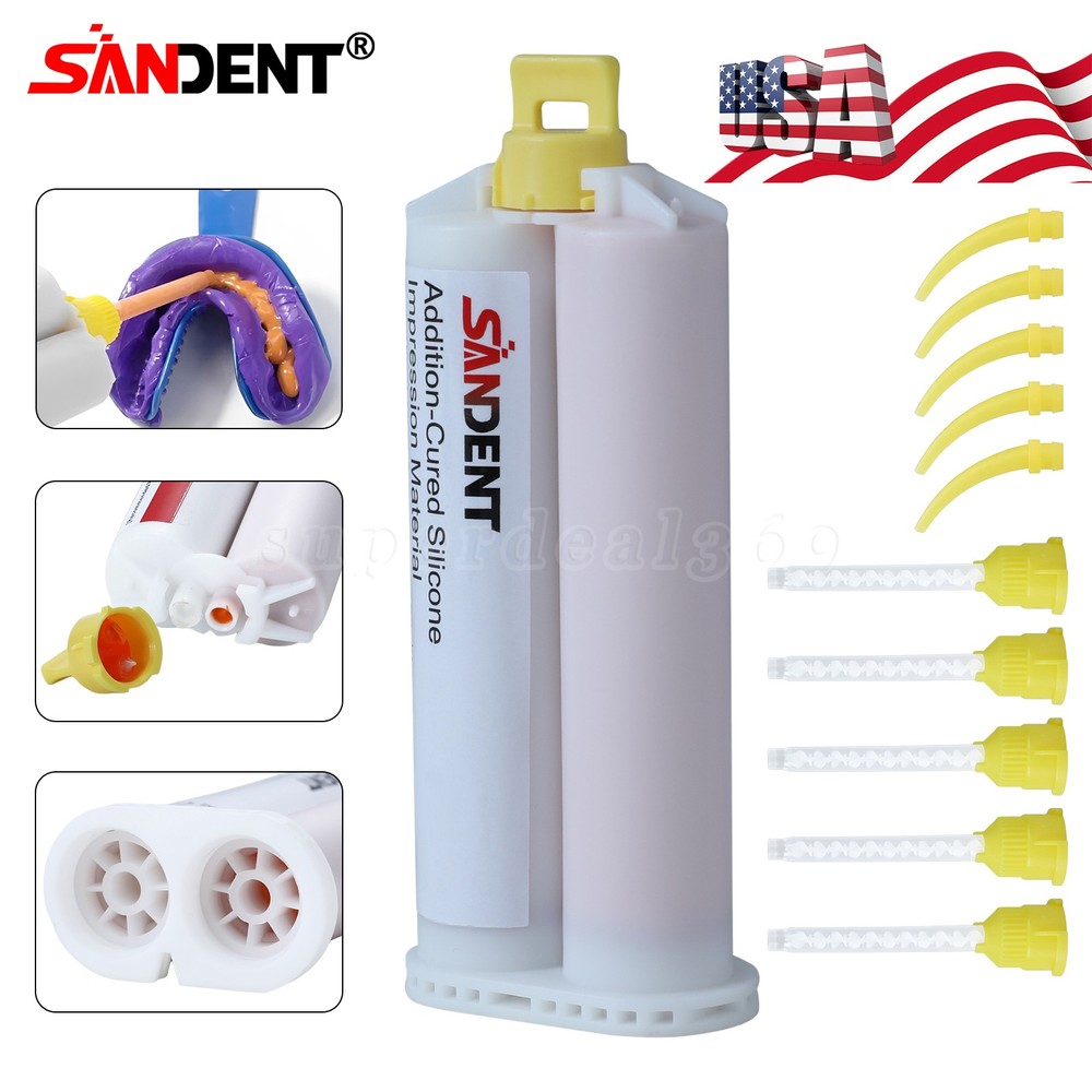Dental Silicone Impression Material REGULAR SET 50ml Cartridge Light Body +Tips
