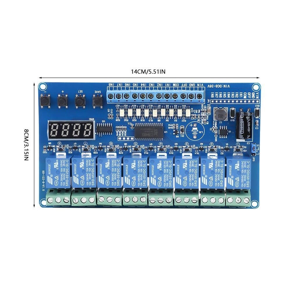 Multifunction Relay, 8-36V 8-Channel Multifunction Time Delay Relay Interface...