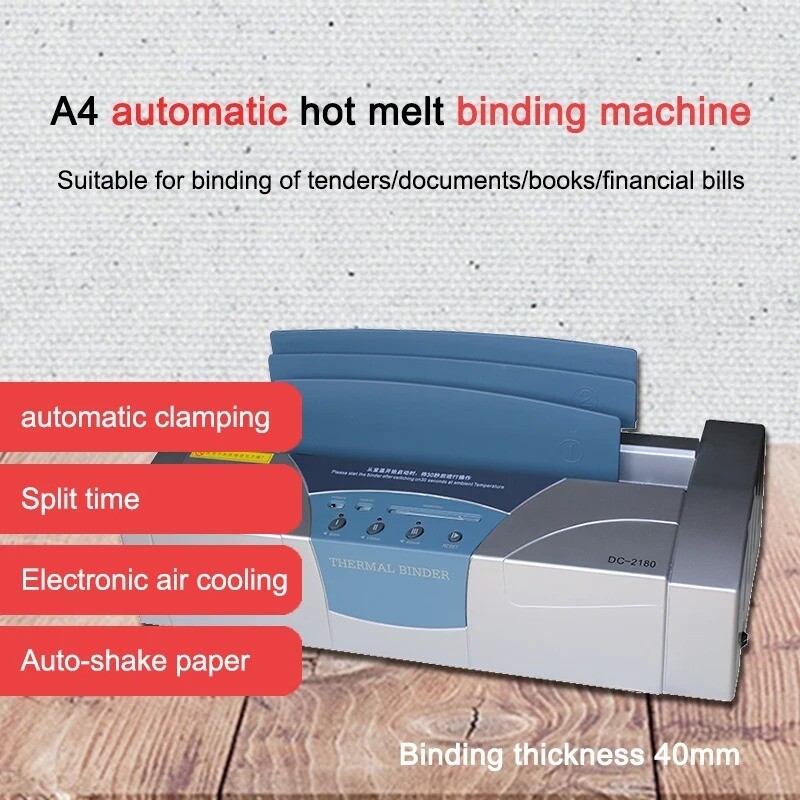 DC-2180 A4 Format Binding 40mm Automatic Hot Melt Binding Machine
