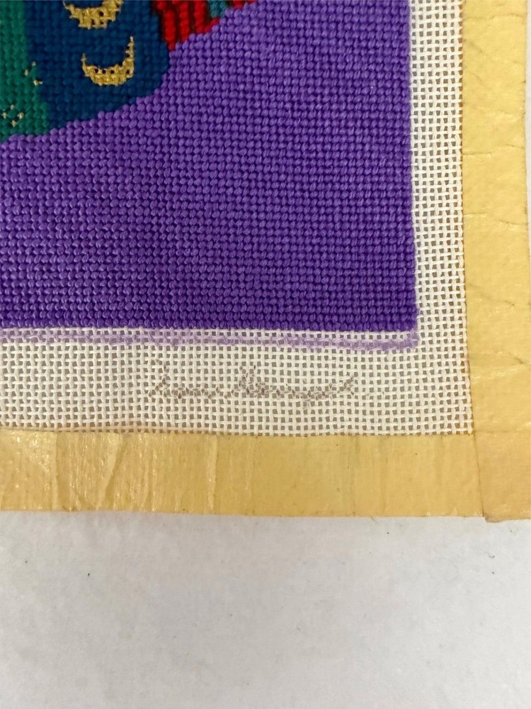 COMPLETED 18 mesh Needlepoint ANGEL 7 x 4.5"