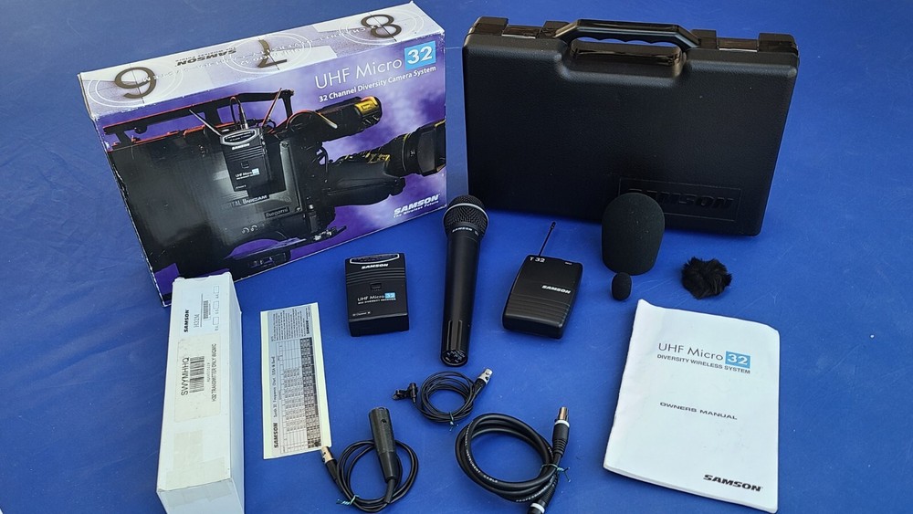 SAMSON UHF MICRO 32 CH DIVERSITY WIRELESS LAVALIERE & HANDHELD CAMERA MIC SYSTEM