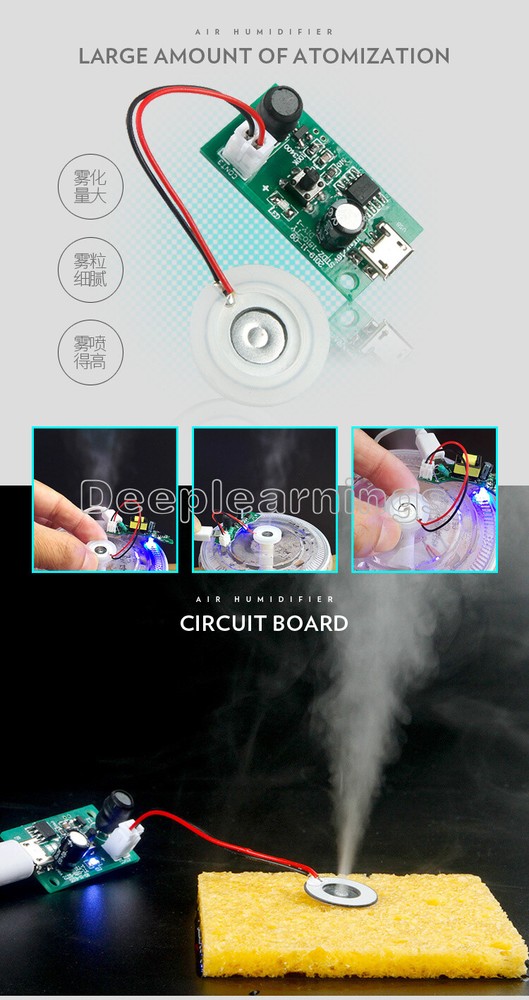 5V USB Mini Humidifier Mist Maker Driver Circuit Board Fogger Atomization Film
