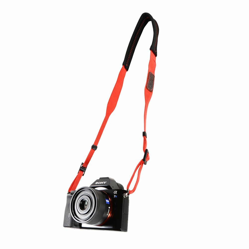 Padded Neck Shoulder Strap with Red Grosgrain Ties