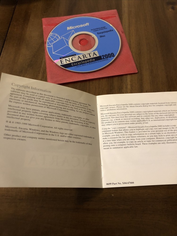 Microsoft Encarta Encyclopedia 2000 CD for PC