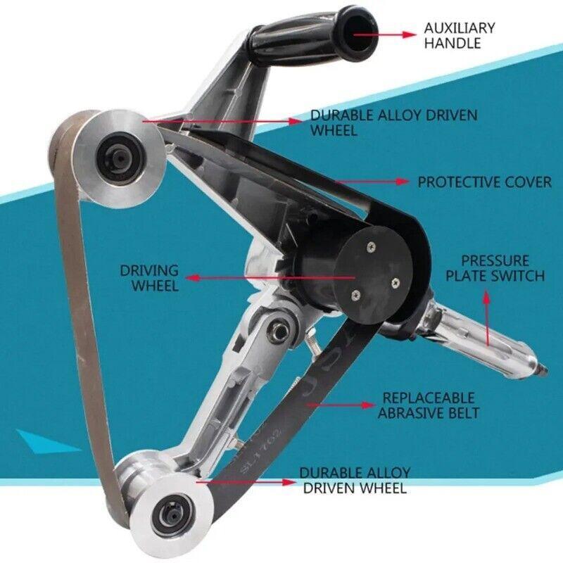 Pneumatic Belt Sander Polishing Machine Round Pipe Grinder Drawing Machine