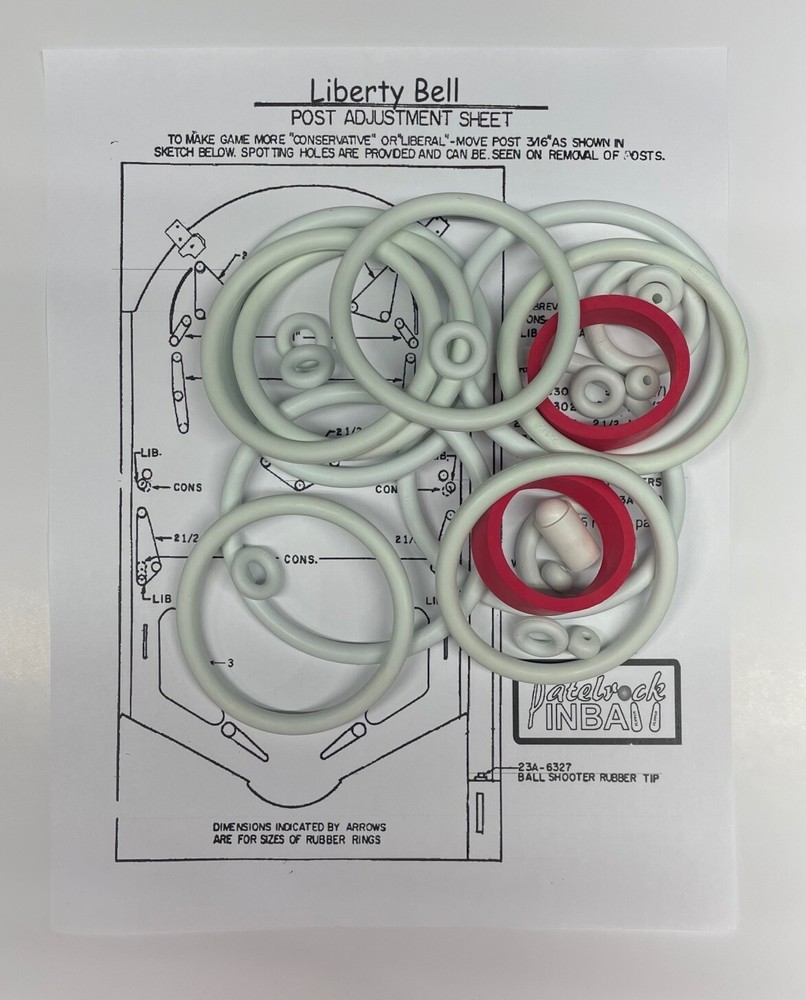1977 Williams Liberty Bell Pinball Machine Rubber Ring Kit
