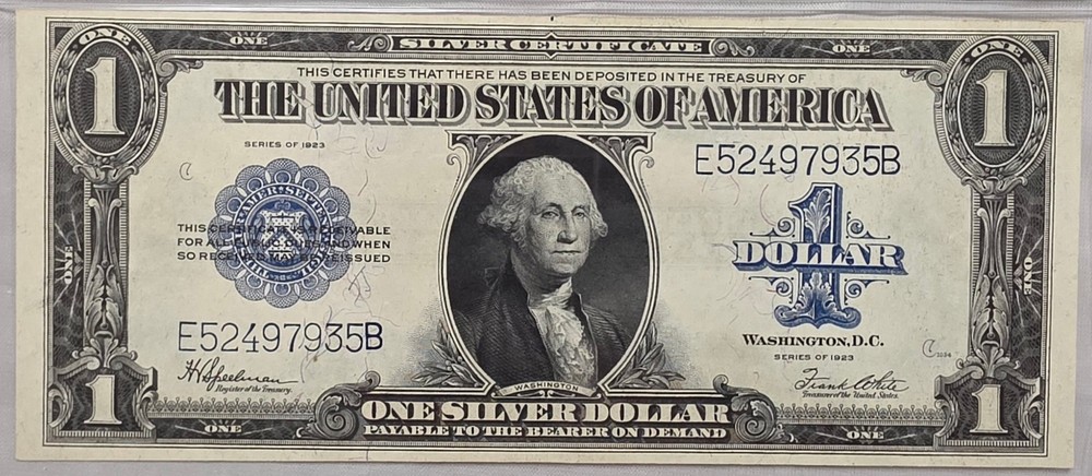1923 $1 Silver Certificate, Fr#237, PMG AU55EPQ