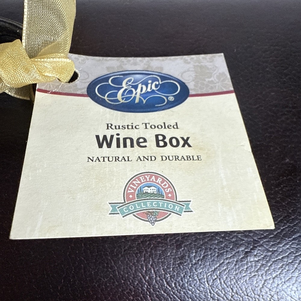Rustic Tooled Carrying Case Wine Box