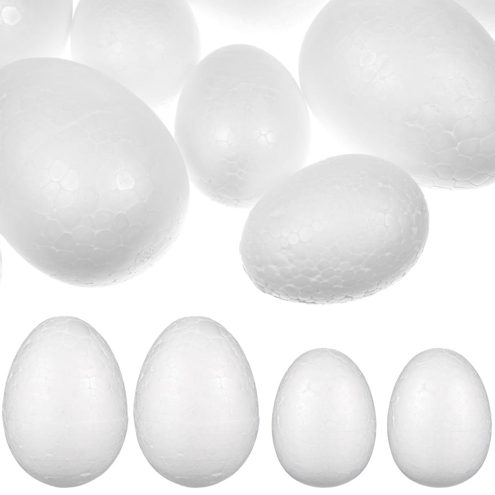 40 Pcs Foam Easter Eggs for Crafts - 6cm & 8cm Blank - Paintable Polystyrene ...