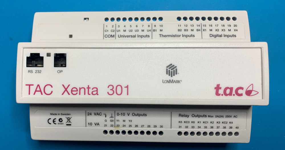 TAC Xenta 301/N/P Network and PC Communication, LonMark Certified, 0-073-0009-2