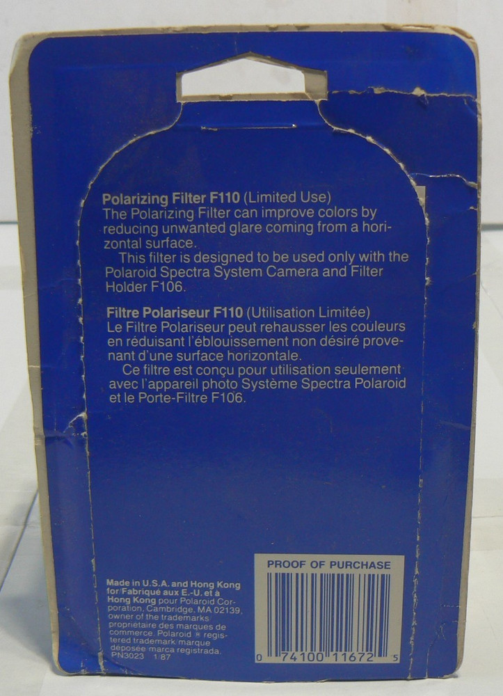 Polaroid Creative Effects Polarizing Filter F110 for Spectra System Camera