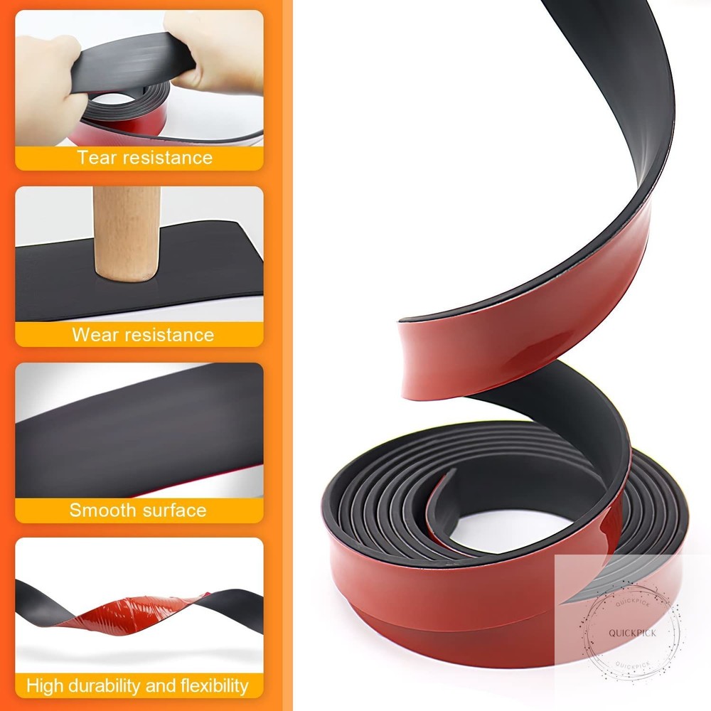 Neoprene Rubber Strips, Self Adhesive Solid Rubber Sheets Rolls for Pads, Crafts