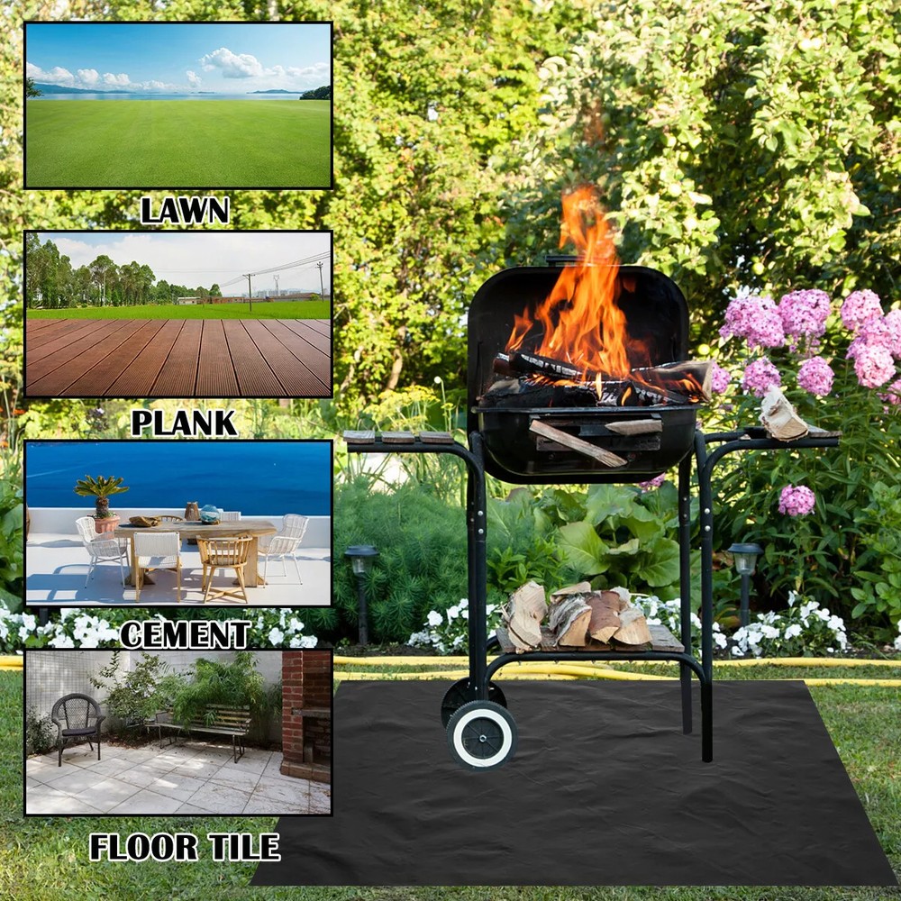 Multi-Scene Fireproof Rug Ideal for Home Kitchen & Fire Pit 40x40in