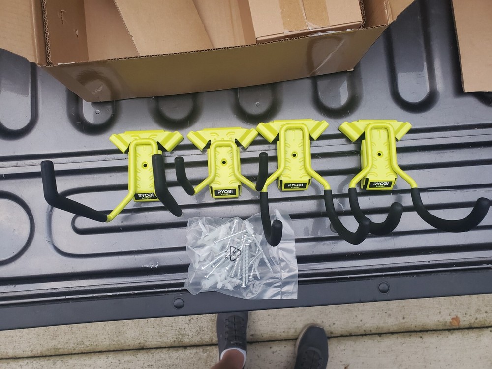 Ryobi Link 4 Piece Set, Drill Wall Mount Tool Storage System, Heavy Duty