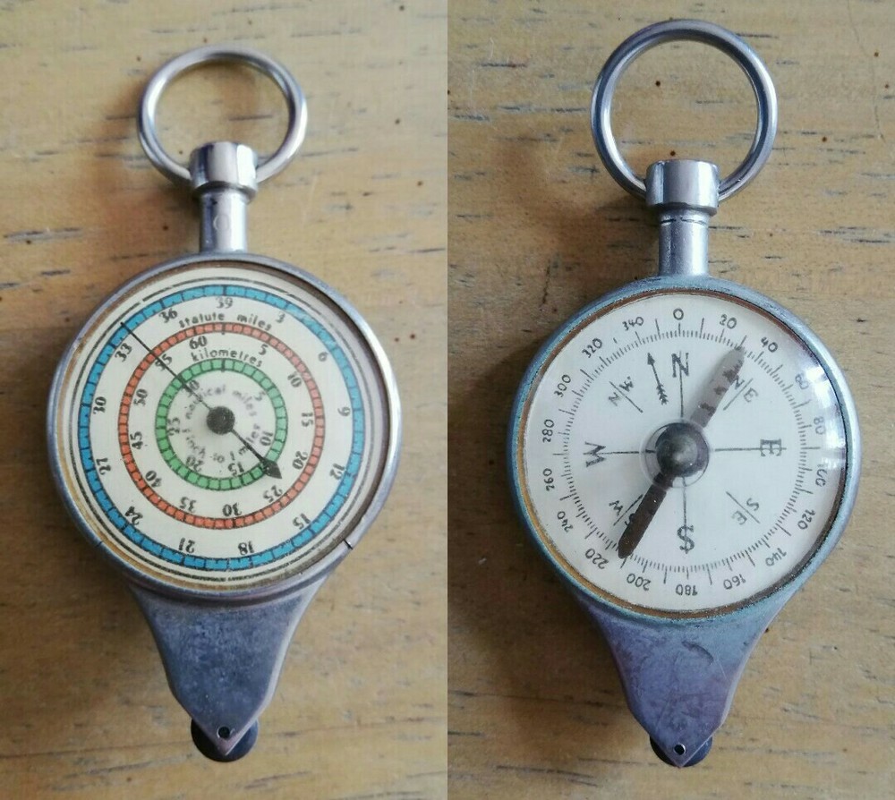 Vintage Compass And Map Measure In One