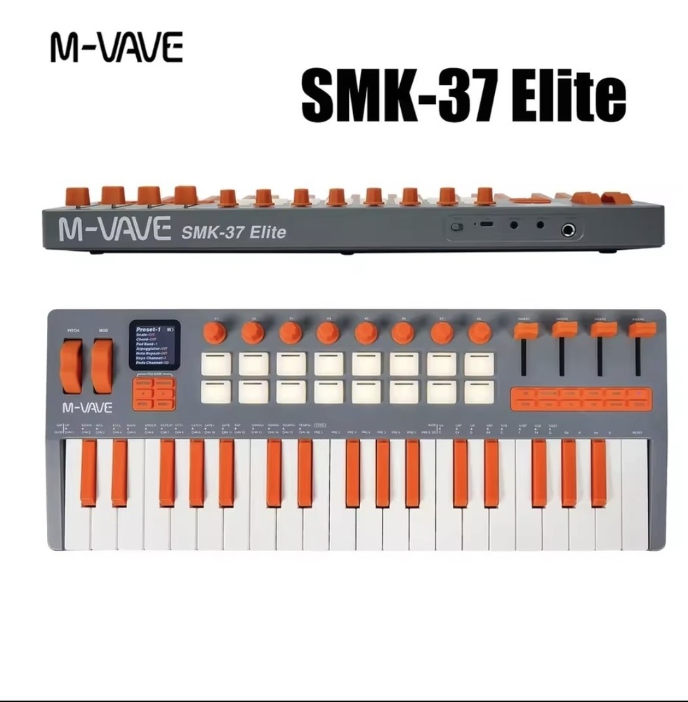 M-VAVE  SMK-37  ELITE Wireless MIDI Keyboard Controller, PC, Mac, iOS, Android