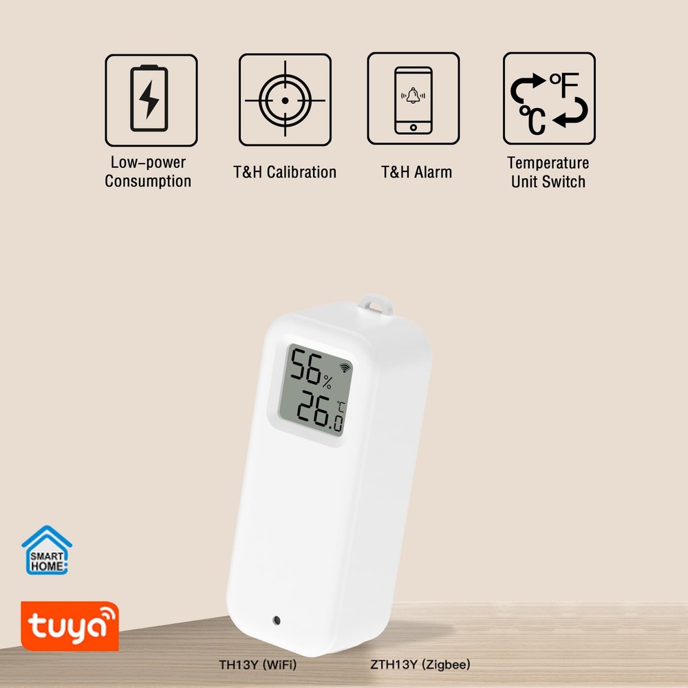 WLAN Thermometer Hygrometer Sensor, Wireless Smart Temperature and Humidity D...