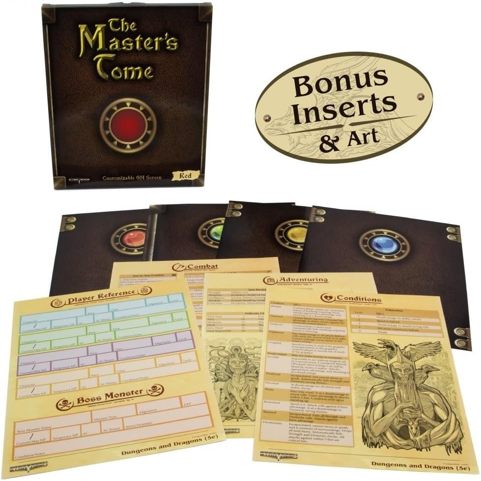 4 Panel GM Screen Dry Erase Inserts Customizable RPG D&D Dungeon Master Screen