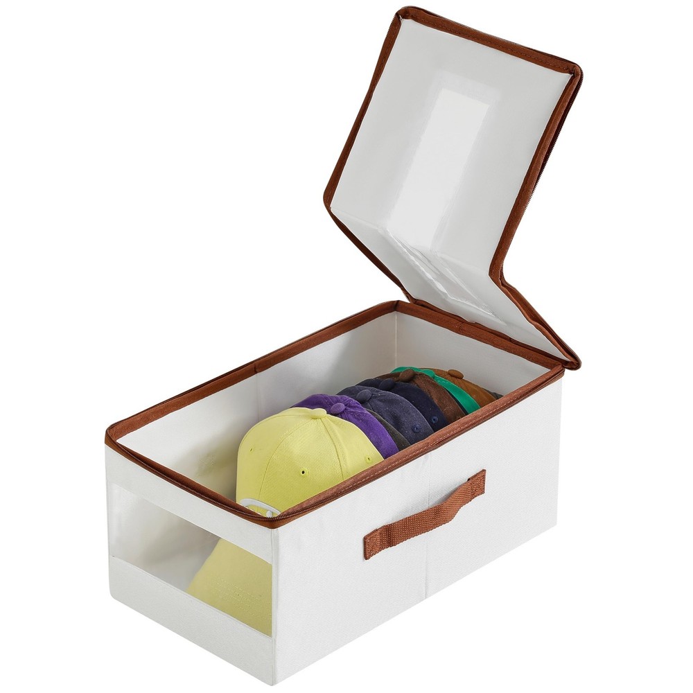 Stackable Baseball Cap Organizer - Holds 12 Caps, Clear Window Hat Storage Box