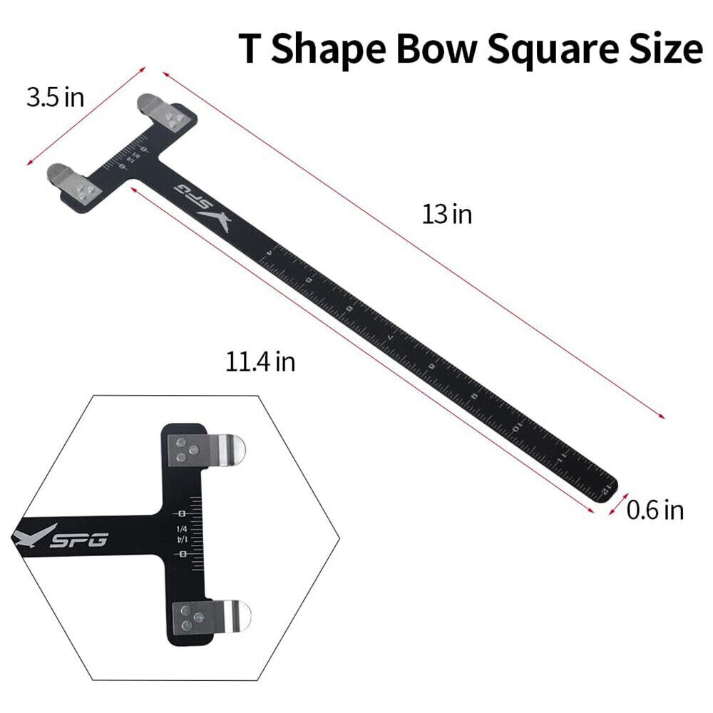Archery Bow String Nocking Points Pliers with T Shape Turning Bow Square Ruler