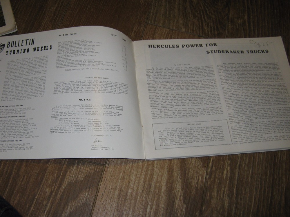 July 1984 Studebaker Turning Wheels Bulletin Studebaker