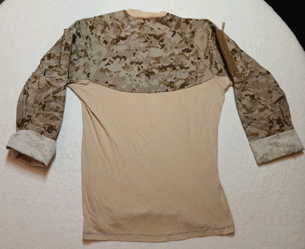 Tru Spec Combat Shirt, Tan, SR, Hook And Loop Long Camo Sleeve