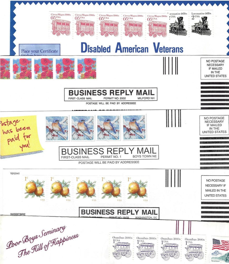 6 charity envelopes...