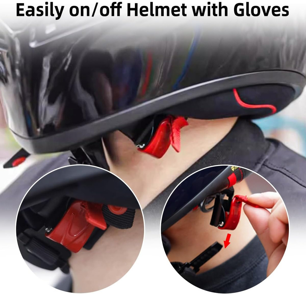 Helmet Quick Release Buckle Replacement Kit Compatible with Half, 3/4, Full Face