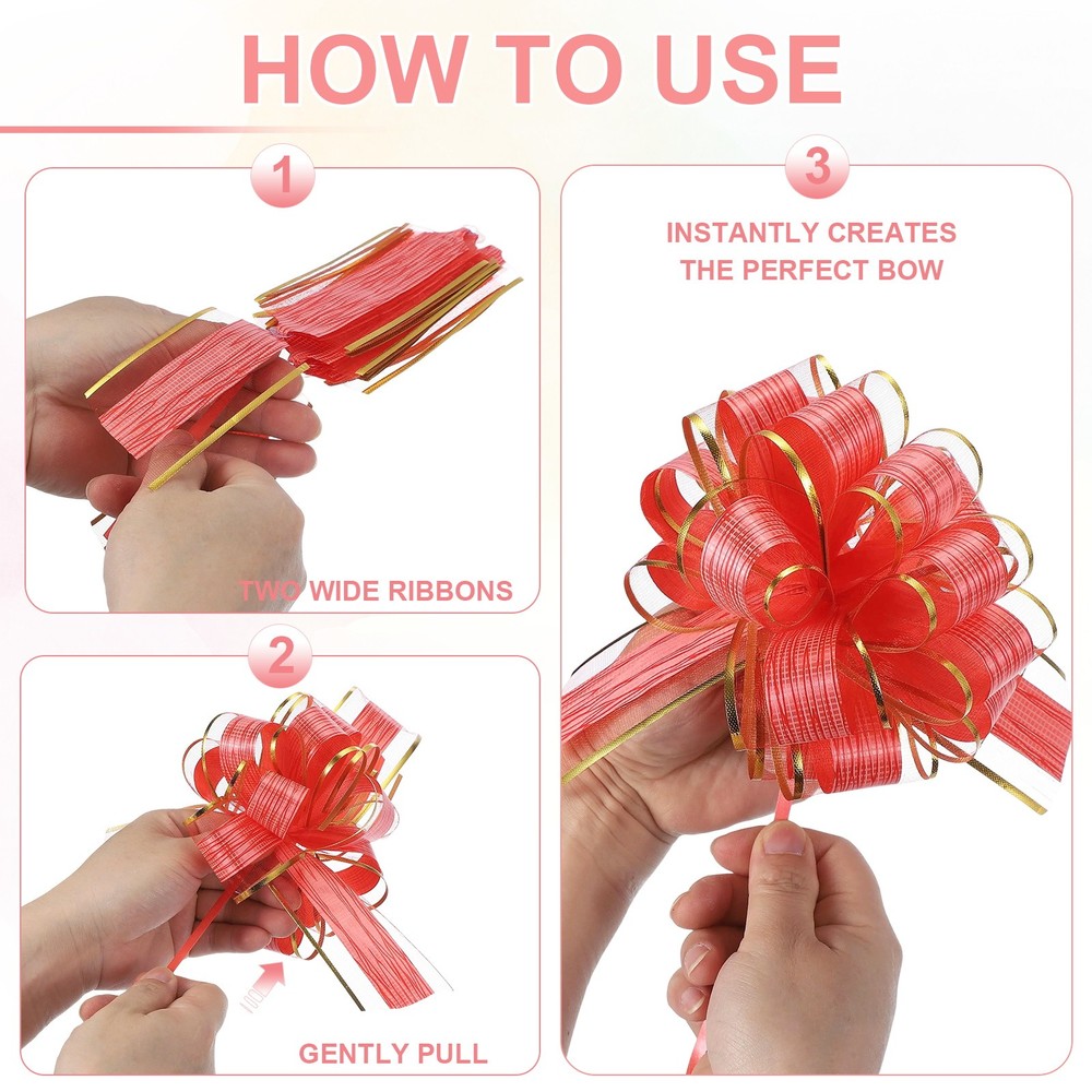 Large Gift Bow 7x6 Inch, 20 Pack Pull Bows for Gift Wrapping, Light Purple
