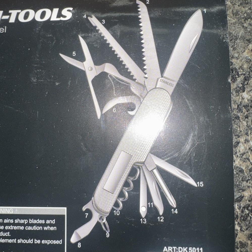 Pocket Style 15 Function Knife Multi Survival Tool