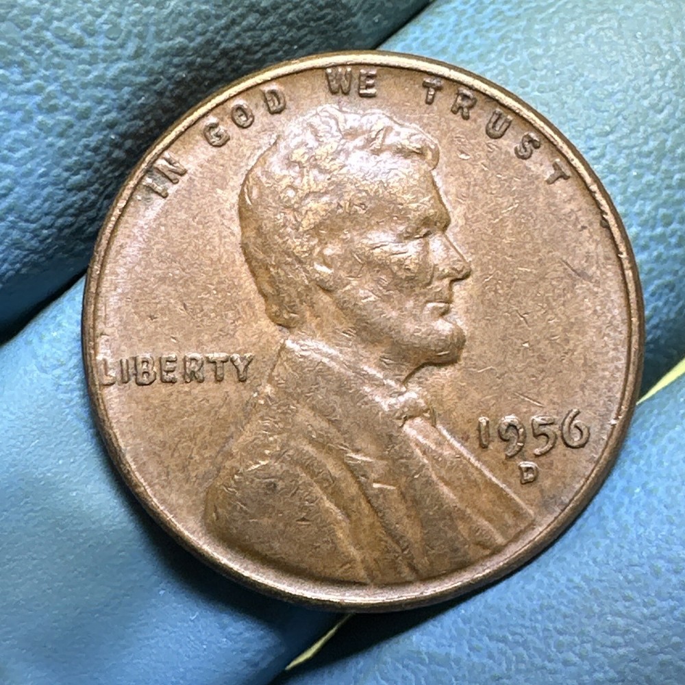 1956 D Lincoln Cent- Obverse  Machine Doubling- Error!