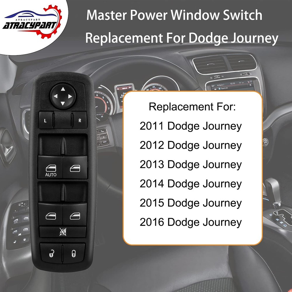 Master Power Window Switch | 8+13 PINS Check Required | 68084001AD, Black