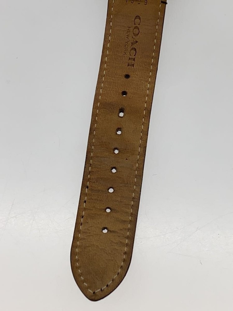 COACH quartz watch analog leather NVY BLK