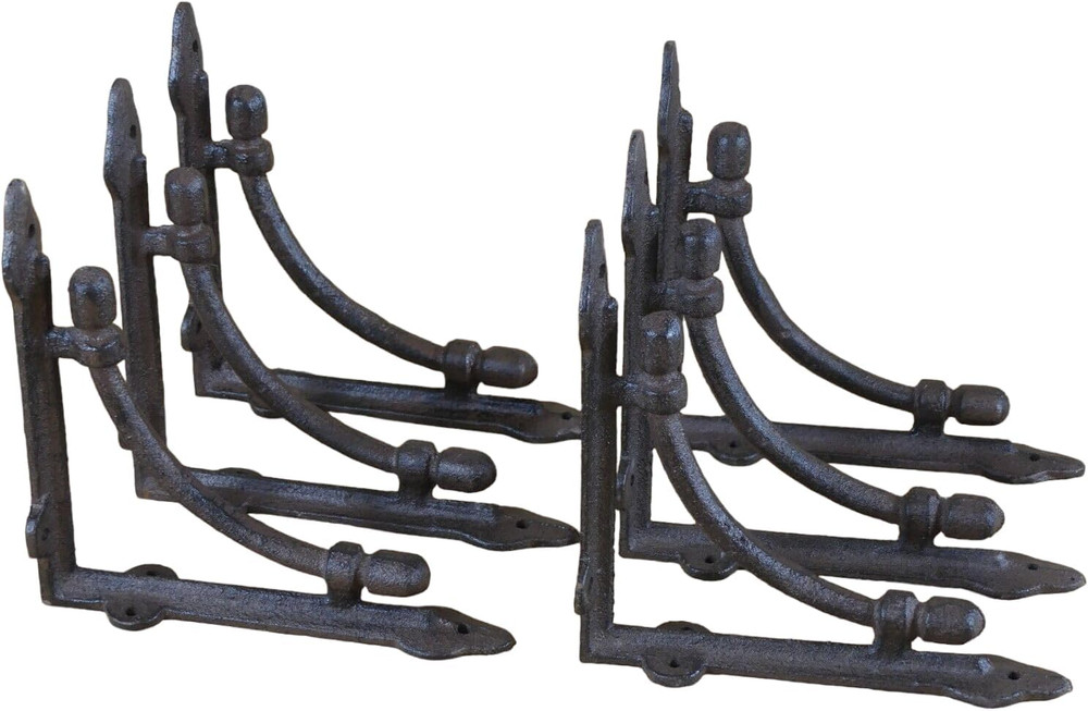 6 Medium Cast Iron Shelf Brackets Corbels 6 1/2" X 6 1/2"