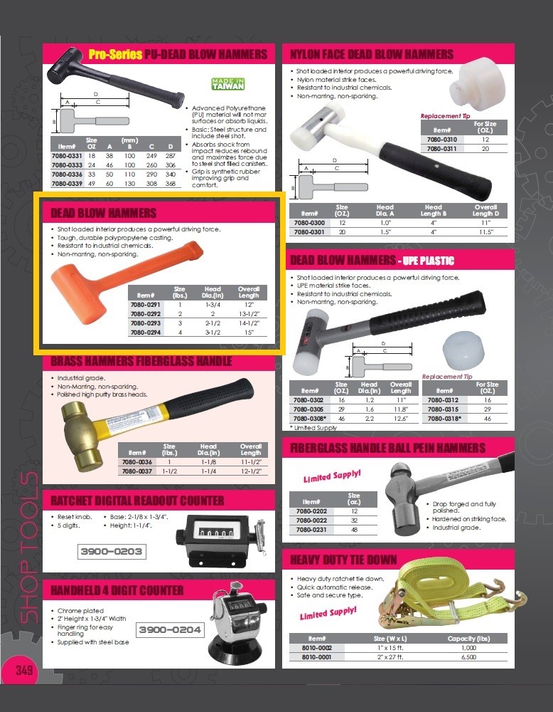 2 LB DEAD BLOW HAMMER (7080-0292)