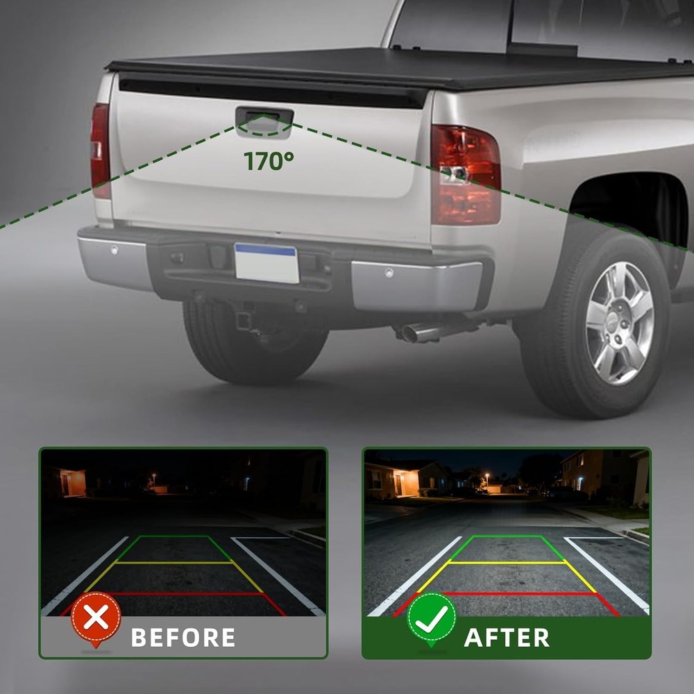 Rear View Backup Tailgate Handle Camera Compatible with 2007-2013 Silverado/S...