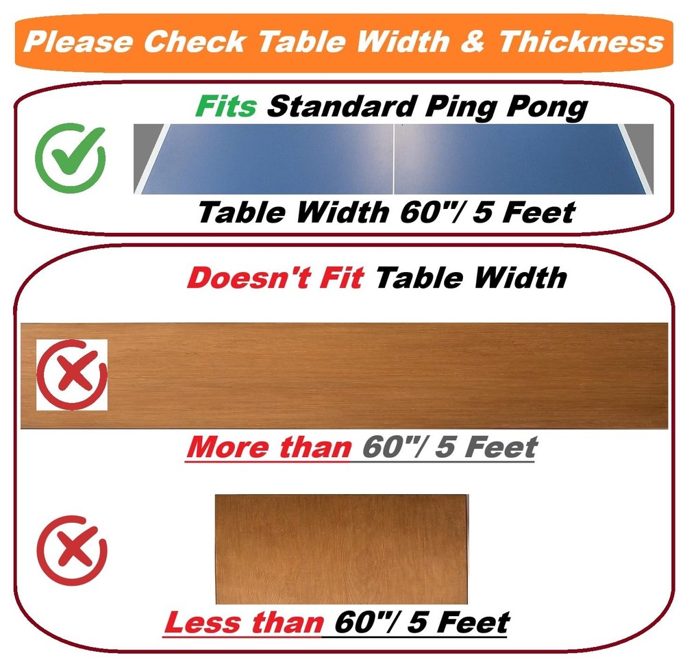 Professional Table Tennis Net fits 1.8" Maximum Table Thickness | Screw Clamp...
