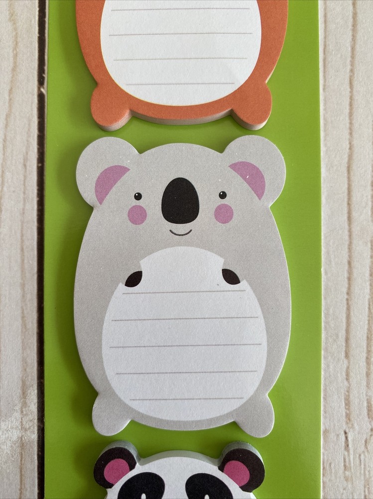Sticky Notes Love + Lunch Notes Stocking Stuffer Tiger Cat + Koala + Panda New