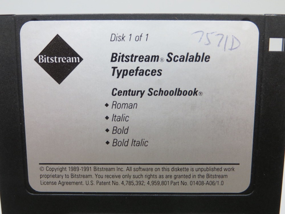3.5" Floppy Disk Bitstream Scalable Typefaces - Century School Book vTG software
