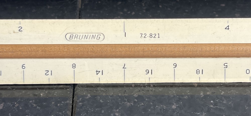 Vintage Bruning Triangle Triangular Ruler 72-821