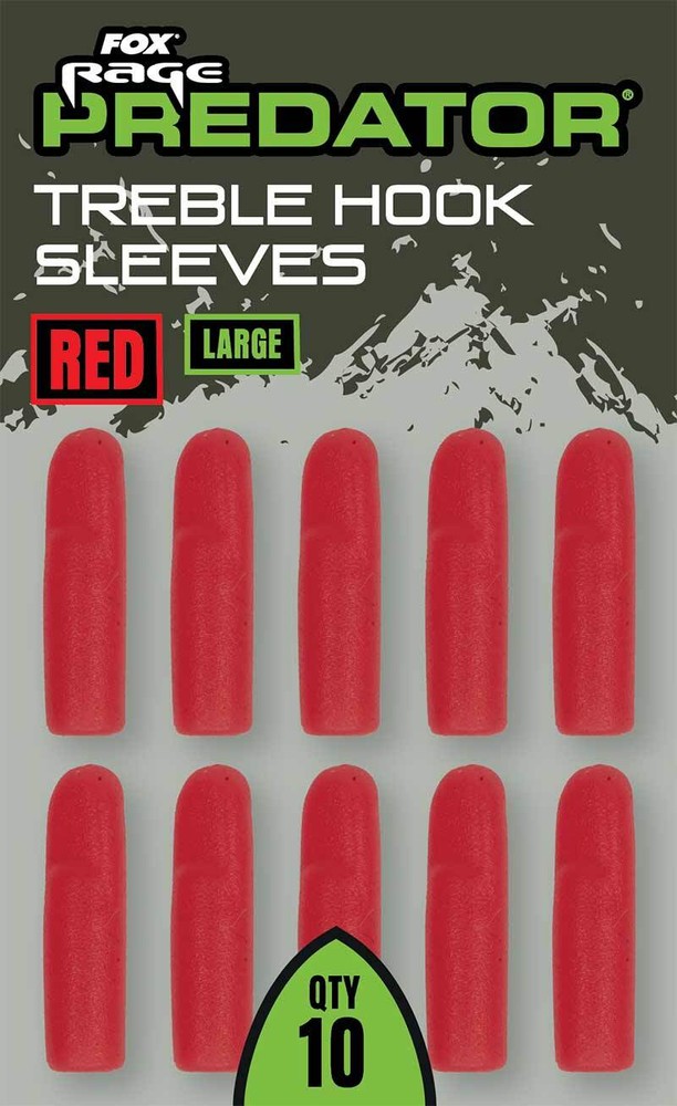 Fox Rage Predator RED Treble Hook Sleeves - All Sizes Available