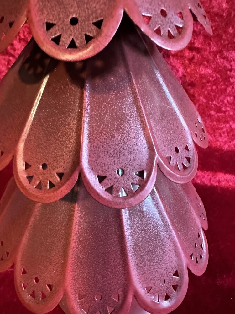Decorative Tin Christmas Tree; Red