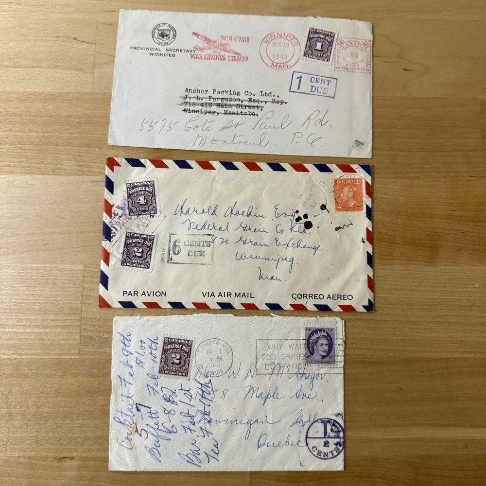 Incredible Canada Postage Due Cover Collection + Embargo, Excise, Rate Increases