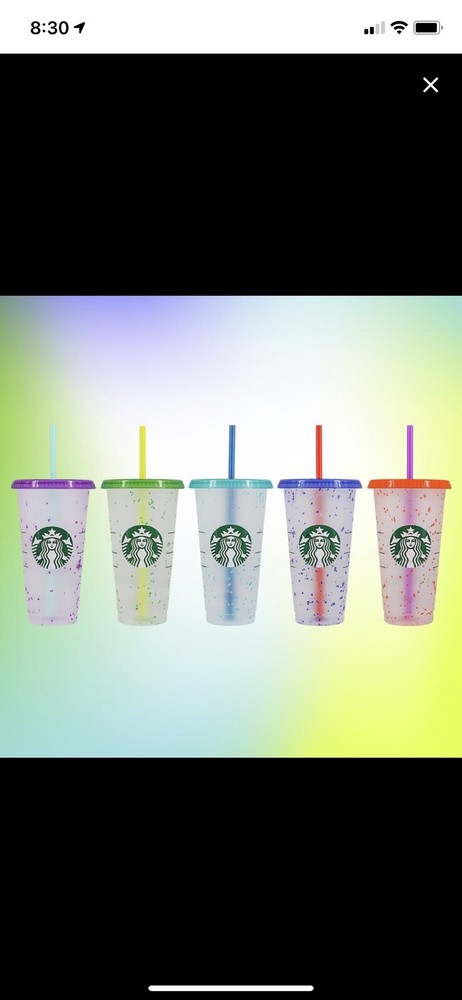 Starbucks Confetti Color Changing Cups 5 pack *NEW*