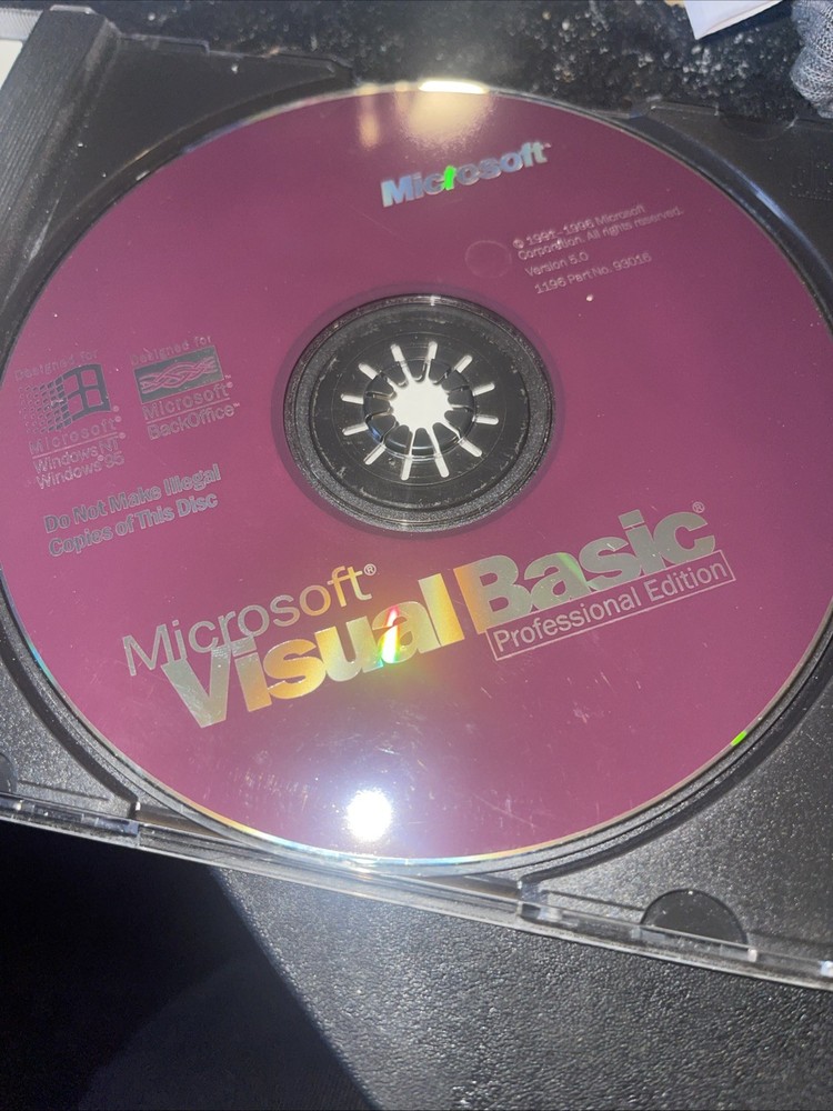 Microsoft Visual Basic 5.0 Professional Edition CD Software w/ CD Key