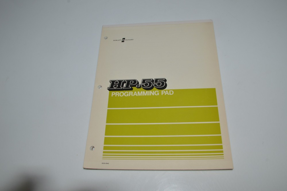 *CF* HP HEWLETT-PACKARD Programming Pad For HP-55 Calculator  (CLC62)